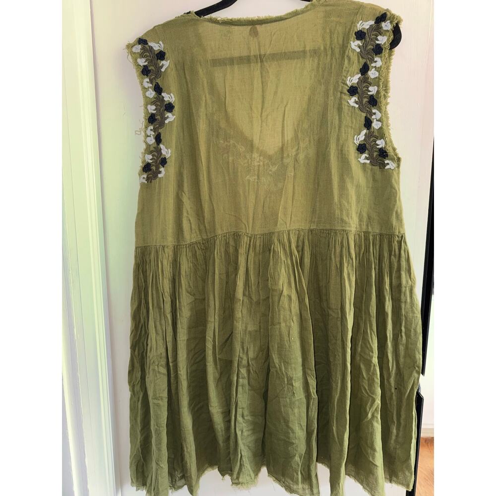 Free People One / embroidered babydoll dress/tunic / Sz M - Picture 3 of 4